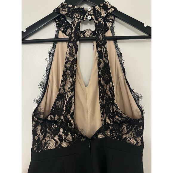 Francesca's Black Lace Sleeveless Pant Jumpsuit NWT Size Medium - Picture 3 of 7